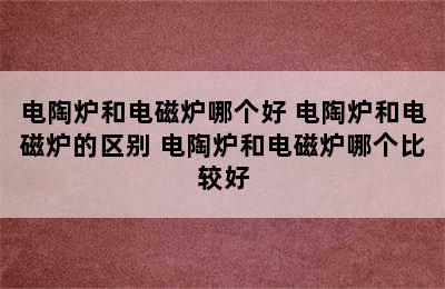 电陶炉和电磁炉哪个好 电陶炉和电磁炉的区别 电陶炉和电磁炉哪个比较好